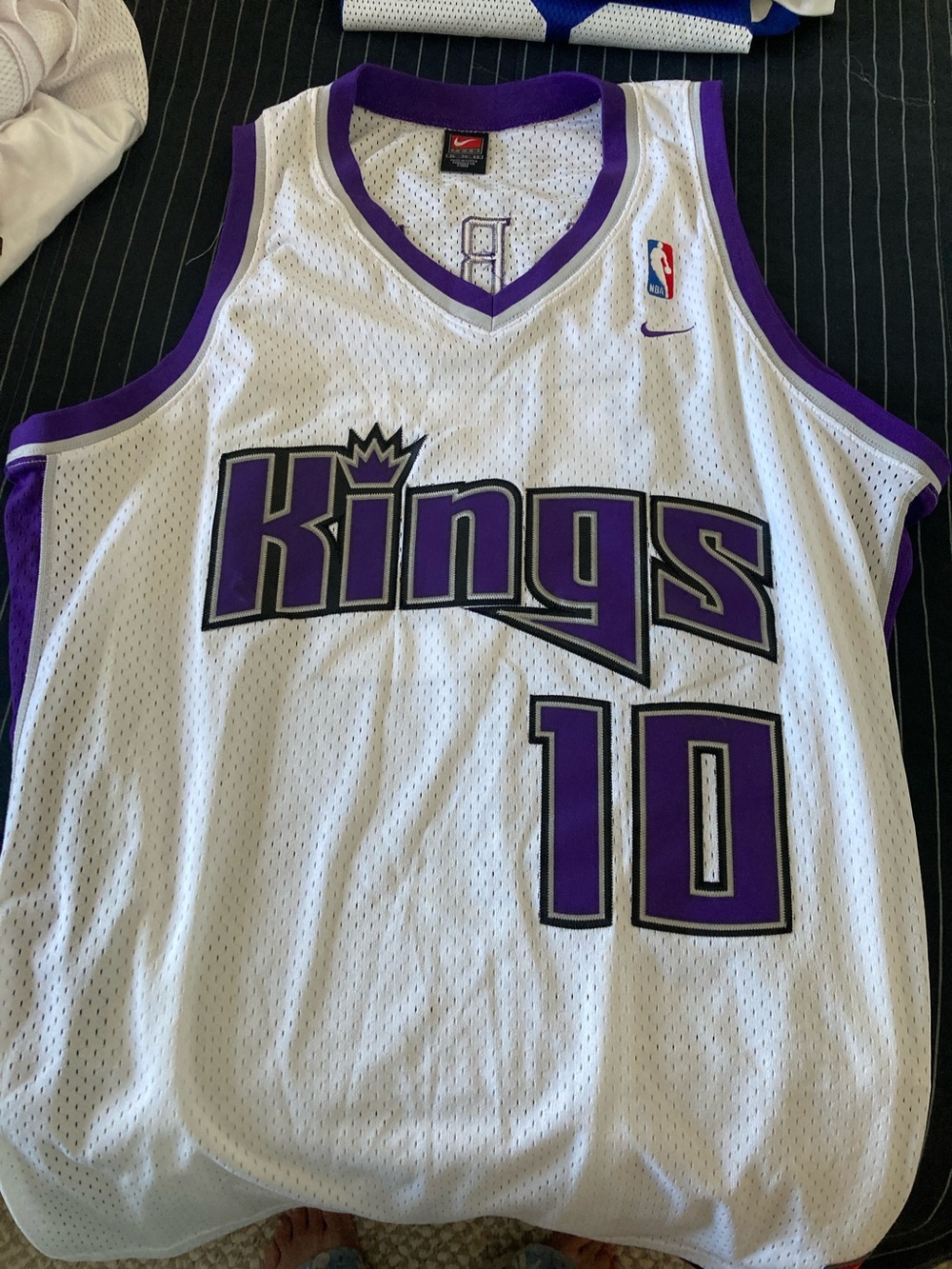 Nike White and Purple Sacramento Kings Basketball Jersey #10